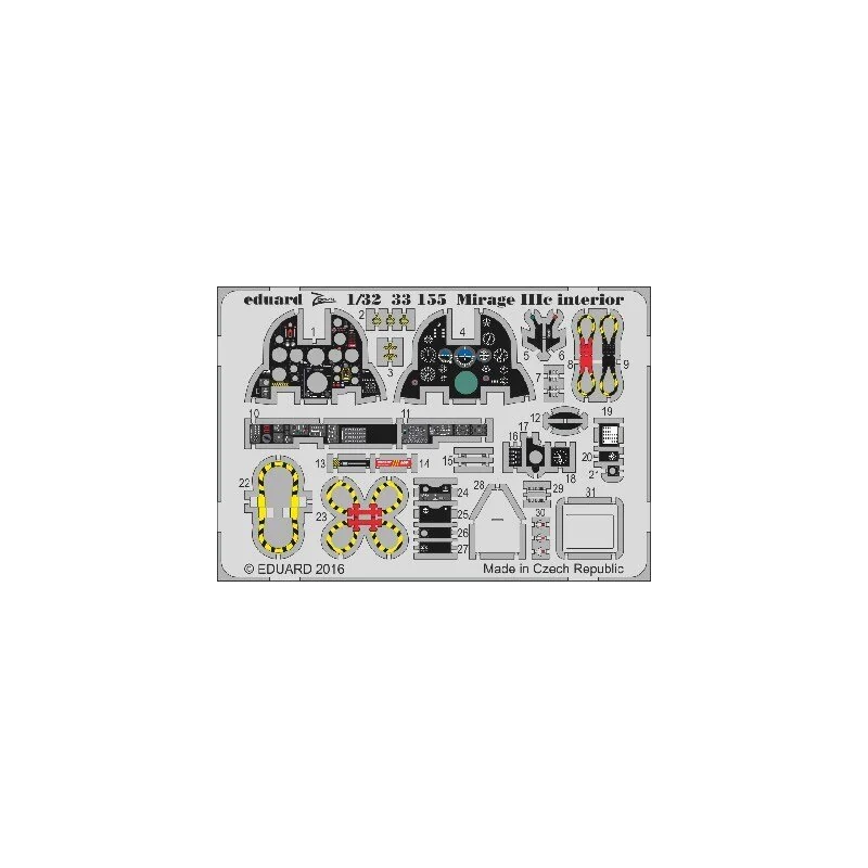 Dassault Mirage IIIc Interieur 1/32 (entworfen mit Italeri Kits verwendet werden)