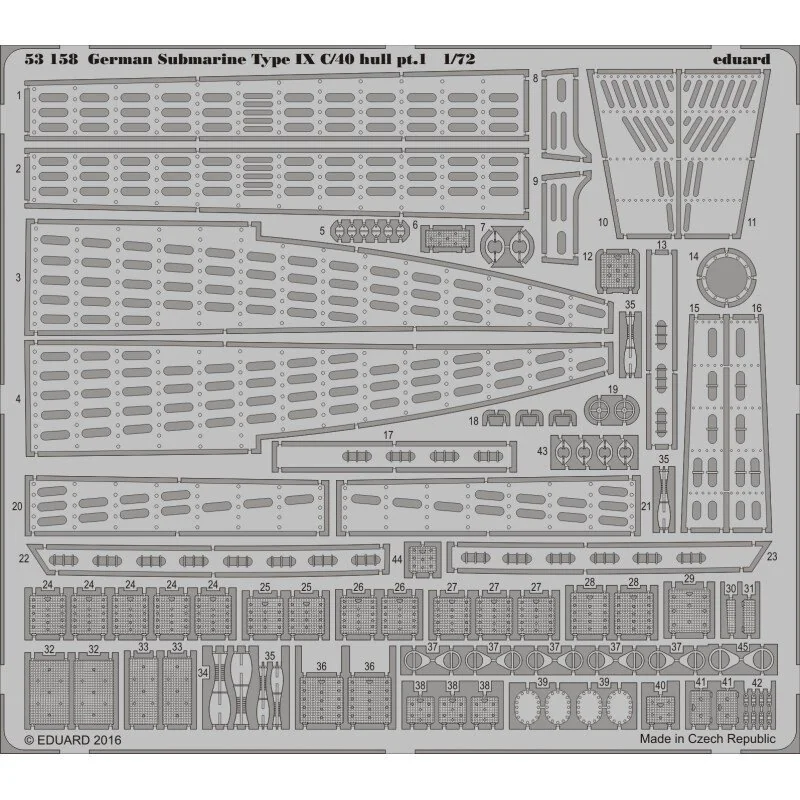 Deutsch Submarine Typ IX C / 40 Rumpf pt. 1 1/72 (entworfen mit Revell-Kits verwendet werden)