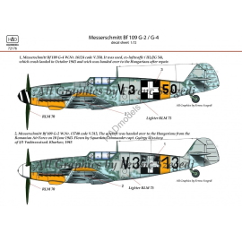 Decal Messerschmitt Bf-109G-2 / Bf-109G-4 (HunV.3 + 13; V.3 + 50) 