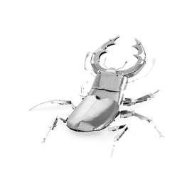 MetalEarth Insekten: COLÉOPTER 7.3x5.8x1.7cm, Metall 3D Modell mit 1 Blatt, auf Karte 12x17cm, 14+
