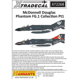 Decal McDonnell Douglas Phantom FG.1 (10) XT866 / W Phantom Postoperative Umwandlungseinheit RN Leuchars 1970s, XT859 725 / VL 7