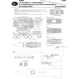 Lockheed F-104 Starfighter (F-104C, F-104G, F-104J, F-104S) ADVANCED kabuki Masken Flugzeug Baldachin inkl. Rahmen und Innenseit