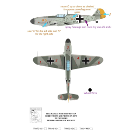 Messerschmitt Bf-109F-2 / BF-109F-4 / Bf-109G-2 / Bf-109G-4 pt 1 Tarnmuster Lackmaske (entwickelt mit Trompeter Kits verwendet w