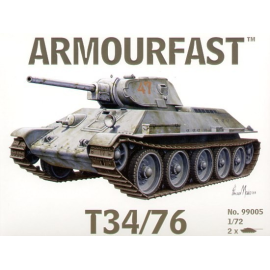 T-34/76 x 2. Satz schließt 2 Schnappen zusammen Panzer-Bausätze ein Modellbausatz