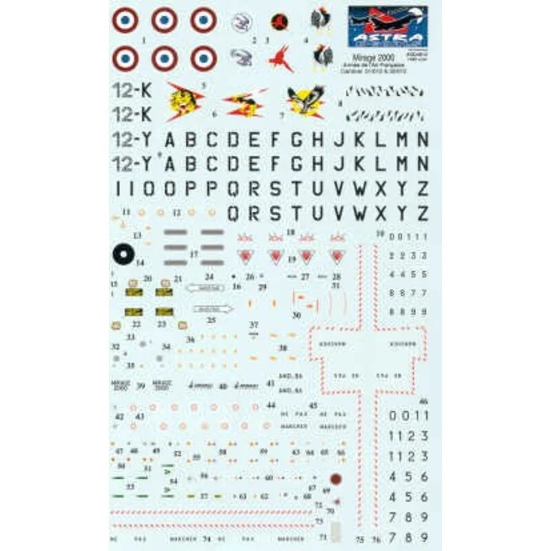 Dassault Mirage 2000 Esc.01/012 Cambrai. Decals for any squadron aircraft and 16 page booklet