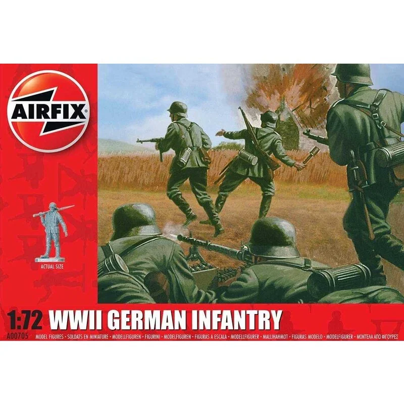 Vintage Airfix WW2 1/72 ,HO/00 22mm Infanterie Allemande type 1