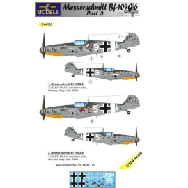 Decal Messerschmitt Bf-109G-6 Comiso Teil 3 