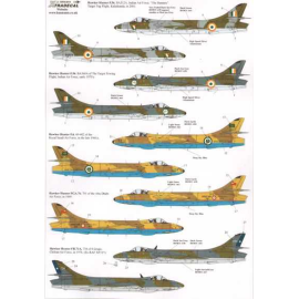Decal Internationale Hawker Hunters (15) Indische Luftwaffe BA360A Zielschlepp Flt 1970er - BA312A Die Banner Zielschlepp Flt 20