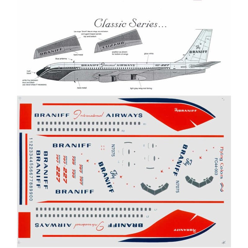 Boeing 707-227 BRANIFF N7075 etc