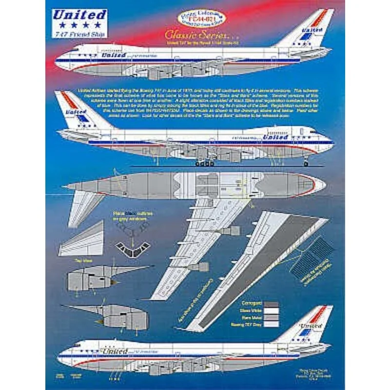 Boeing 747-100 UNITED AIRLINES.Early Stars & Bars scheme N4716U 