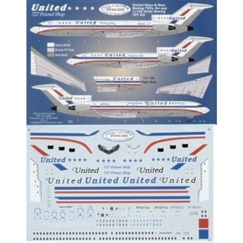 Boeing 727-200 UNITED Classic Stars and Bars scheme - 727 Friend Ship 