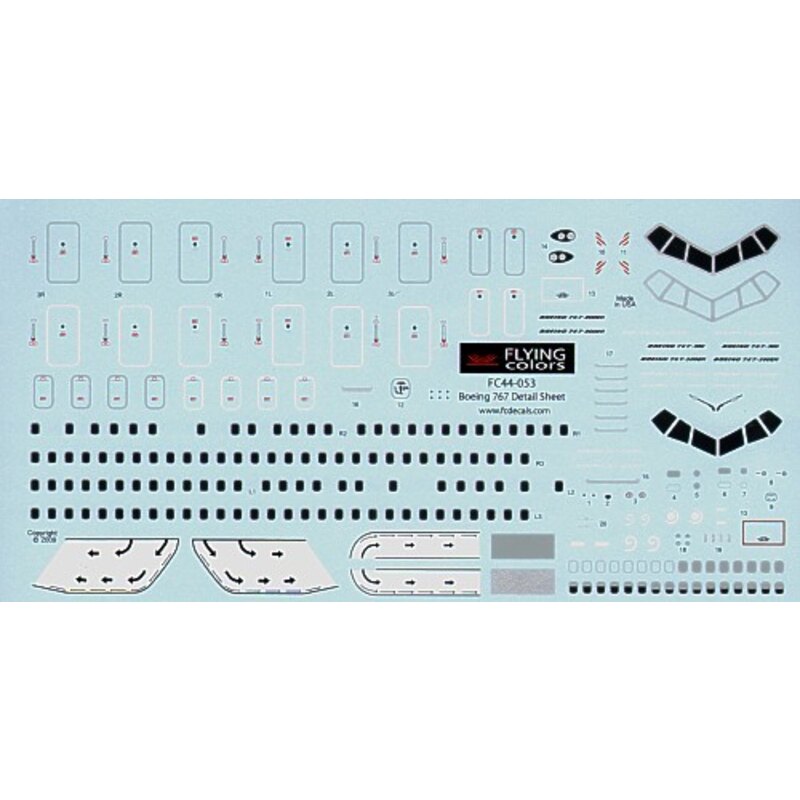 Boeing 767 Detail Sheet.. Includes Doors windows etc.