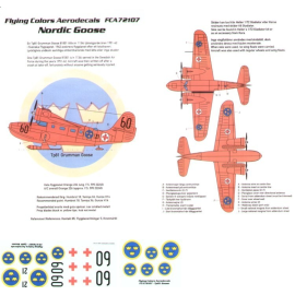 Decal Grumman Goose on Skis or Floats (1) No 60 Overallemand orange 1951-62 Swedish Air Force 