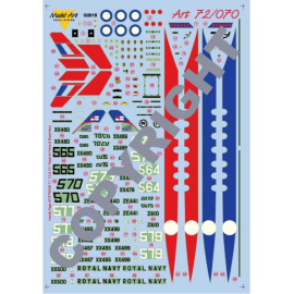 Decal BAe Jetstream T.1, T.2 & T3 (Royal Air Force & Royal Navy). Royal Navy: JETSTREAM T.2 & T.3 - 750NAS (rote und blaue Zierl