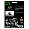 MetalEarth Musik: SET BATTERIE 8.2x5.5x5.2cm, Metall 3D Modell mit 2 Blättern, auf Karte 12x17cm, 14+