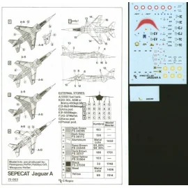 Sepecat Jaguar A (4) EC3/7 7-IE 1986 shark mouth EC1:11 11-EJ Desert Storm EC4/11 11-YC Chad 1984 EC1:11 11-EV 1984 Red Flag