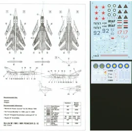 Sukhoi Su-24 Fencer C/D (5) Soviet Blue 92 1991 Red 17 1987 White 24 1988 Iraqi 1991 Iran 1991 ex Iraqi various camouflage schem