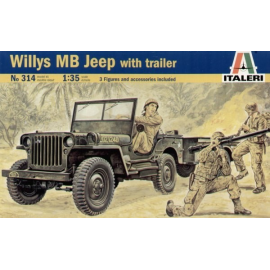 US Willy's Jeep mit Anhänger Modellbausatz