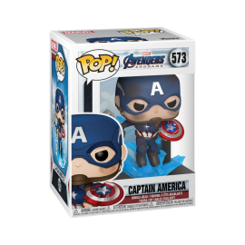 Avengers: Endgame POP! Filme Vinyl Captain America Figur mit Broken Shield & Mjölnir 9 cm Figurine