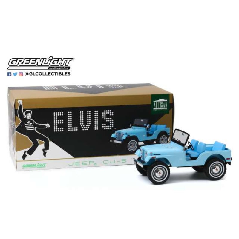 Elvis Presley: Jeep CJ-5 Sierra 1:18 Blau Miniatur