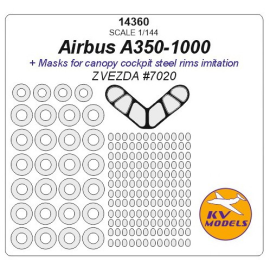 Airbus A350-1000 + Radmasken (zur Verwendung mit ZVEZDA ZVE7020-Kits) 
