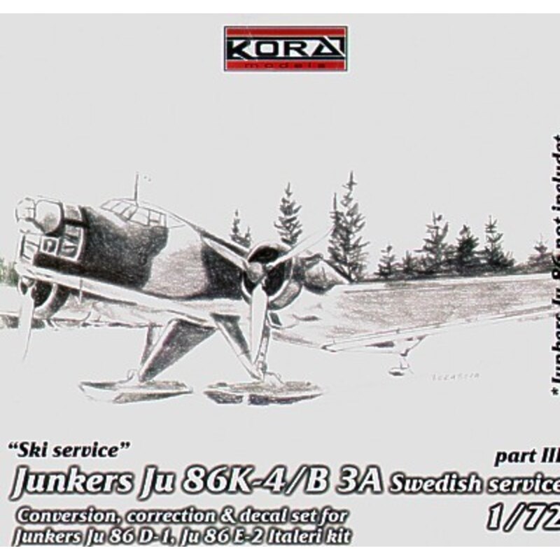 Junkers Ju 86K/B 3A schwedischer Dienstskidienst des Teils III (für Italeri-Modelle) 