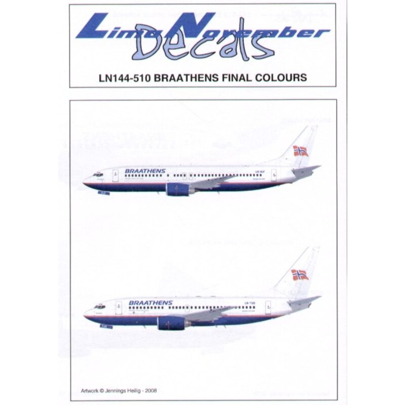 Boeing 737-400/-500/-700 BRAATHENS (3) Final schemes. Includes allemand registrations.