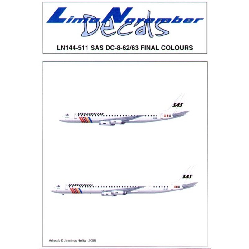 Douglas DC-8-62/63 SAS Final colours. Only 5 painted in this scheme and allemand registrations are included