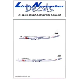 Douglas DC-8-62/63 SAS Final colours. Only 5 painted in this scheme and allemand registrations are included