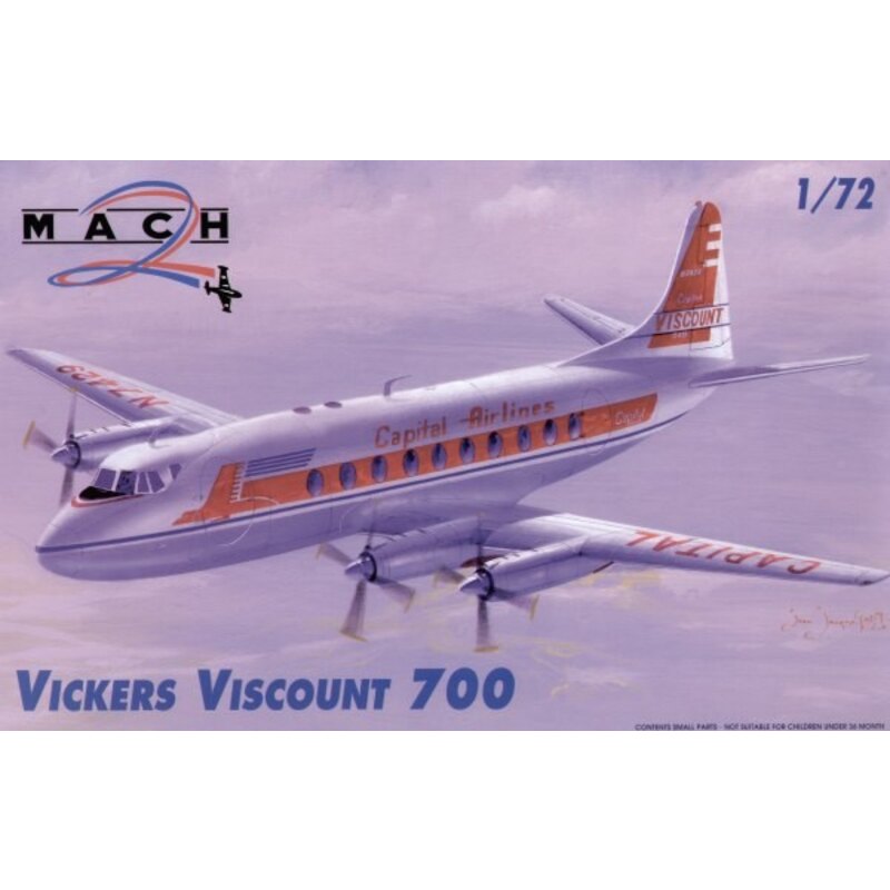 Vickers Viscount 700. Abziehbild-Capitol Airlines und BEA