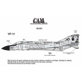 Decal F-4J Phantom 157308 AA/100 VF-11 Red Rippers CAG USS Forrestal 
