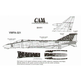 Decal F-4B Phantom 151007 MG/6 VMFA-321 MARTD ANDREWS 