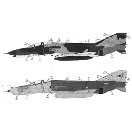Decal F-4E Phantom (4) Turkish Air Force 7-022 171 Filo SEA camouflage schemes 1992 I-360 111 Filo Hill grey camouflage schemes 