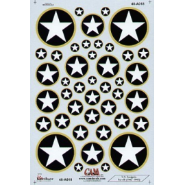 Decal US National Insignia Part 2. 1942-3 White star on blue disc with yellow surround 