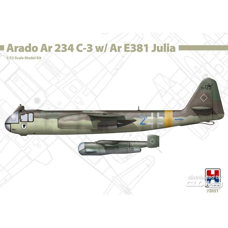 Arado Ar 234 C-3 mit Ar E381 Julia Modellbausatz