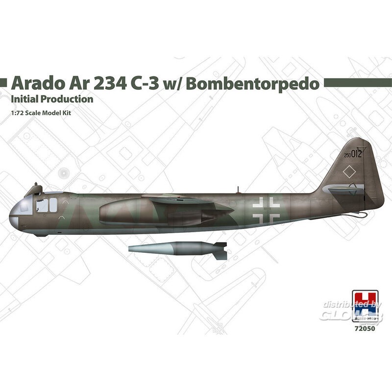 Arado Ar 234 C-3 mit Bombentorpedo Erstproduktion Modellbausatz