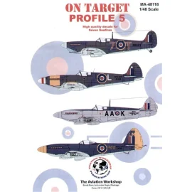 Decal On Target Seafires (7) Mk.IIc MB138 7-T 880NAS HMS Argus LR792/K 834NAS HMS Battler East Indies Fleet Mk.III PR256 S-146 8