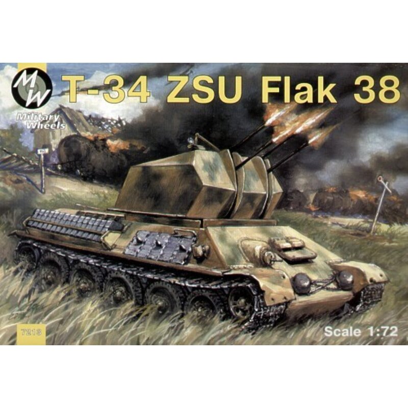 gewonnener T-34/85 und umgewandelt in einen ZSU Flak 38 Deutschland 1942