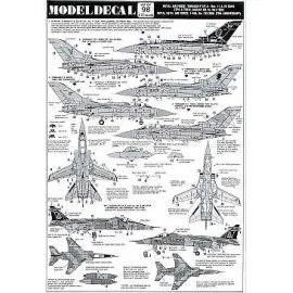 Decal RAF Panavia Tornado F.3. 11 Sqn inc ZE764/DH with black spine 23 Sqn Toeu F2 ETPS allemand 1988 Sepecat Jaguar GR.1A 2 Sqn