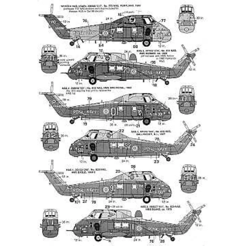 Royal Navy RN Westland Wessex HAS.1 XM868/517 772 NAS Rescue 1982XM843/301 815 NAS HMS Ark Royal 1962 XP112/532 819 NAS Ballykel