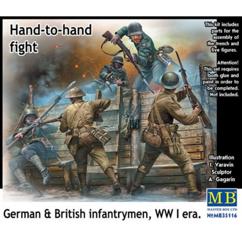 Hand zu Hand Kampf, deutschen und britischen Infanteristen, WWI