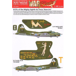 Decal Boeing B-17F Flying Fortress Mighty Eighth Air Force 'Nose Art' Teil 3 (2) 25054 PU-I 360. BS, 303. BG'The Belle'; 124561 