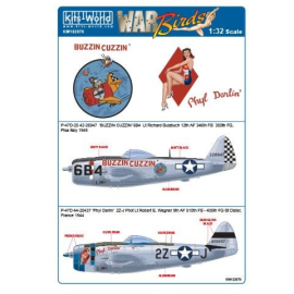 Decal Republic P-47D Thunderbolt 44-20437 2Z-J 'Phil Darlin' Lt. Robert E. Wagner 405. FG 9. AF - P-47D-27 42-26947 6B-4 'Buzzin