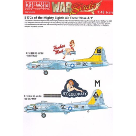 Decal Boeing B-17G Flying Fortress 8th Air Force Nose Art (2) 2C-G 838th BS 'Yankee Maid'; SC-M 612. BS 'Eiskalte Katy'; Nur ein