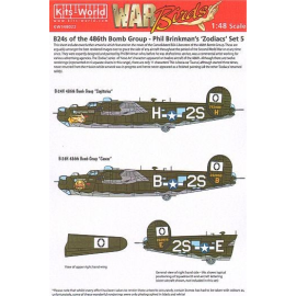 Decal Consolidated B-24H Liberator 834. BS, 486. BG Phil Brinkman's Zodiacs Set 4 (2) 252532 2S-K 'Jungfrau'; 252517 2S-G 'Pices