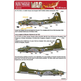 Decal Boeing B-17F-27-BO Flying Fortress 41-24605 'Knockout Dropper' 359. BS 303. BG (BN-R) - B-17F-25-DL 42-3082 'Double Troubl