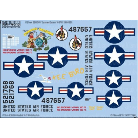 Decal Boeing B-29 Superfortress (2) 44-87657 Befehlsentscheidung 19BG /28BS; 45-21768 Kee Bird 46th Reccon Squadron, Red Tail st