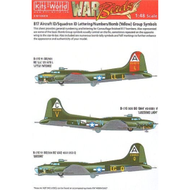 Decal Boeing B-17G Flying Fortress Bombenzähler und Tötungssymbole Allgemeine Markierungen – Flugzeug-ID-Nummern und Beschriftun