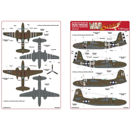 Decal Douglas A-20G Havoc, 6Q*R, 'Skonk Works', 410. BG, 9. AF, 1944.A-20G Havoc, 'H', 'Little Isadore', 89. BS, 3. BG AF, ​​194