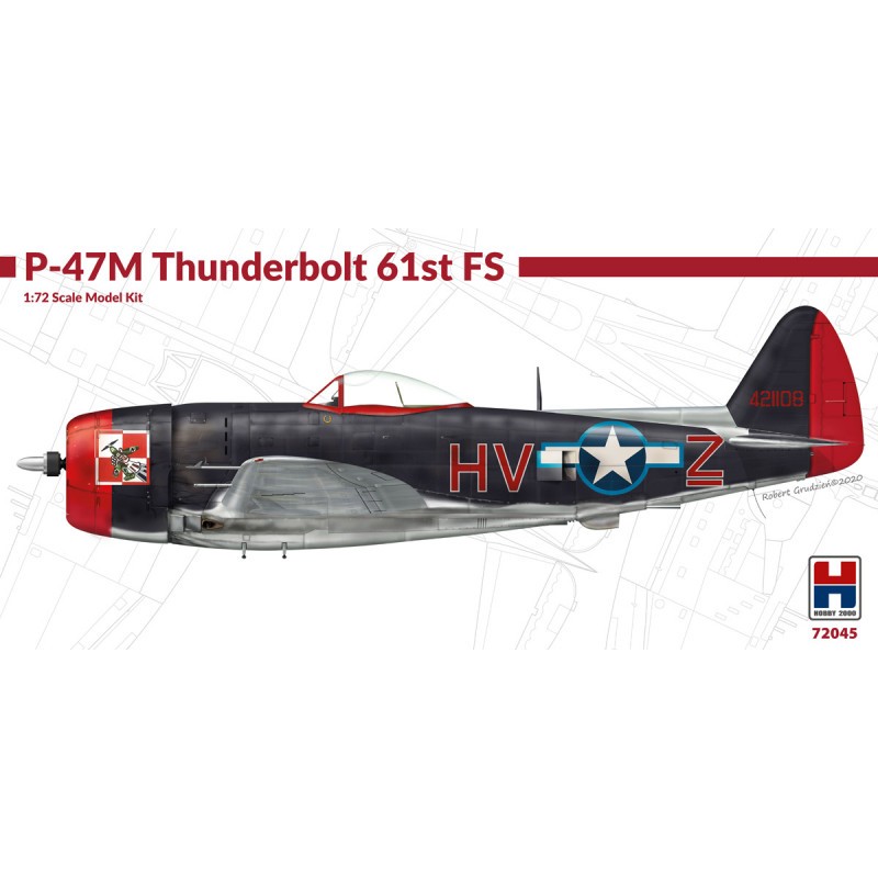 Republik P-47M Thunderbolt 61. Jagdgeschwader ??' ex-Revell + Cartograf Aufkleber + Masken Modellbausatz